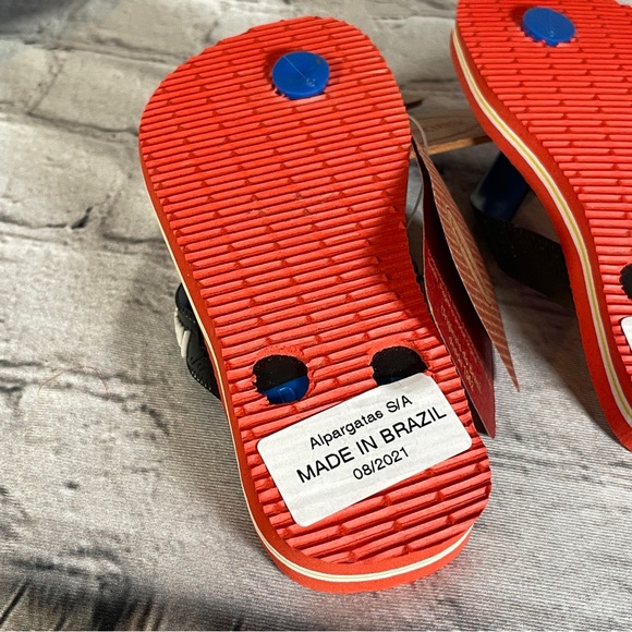 Havaianas Red/Blue toddlers boys Flip Flops Size 9C  23-23 NEW WITH TAGS - Picture 3 of 4